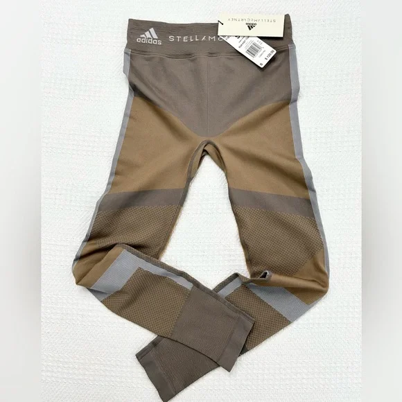 Stella McCartney Adidas Run Knit Tight Size Small, Tan/Taupe, Gray NWT - Picture 4 of 14